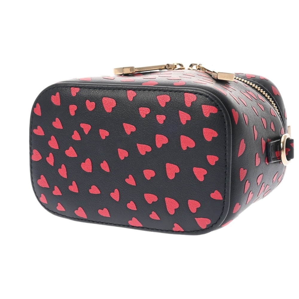 CHRISTIAN DIOR Lady Vanity Case Heart Black Red Leather Bag - Picture 5 of 9